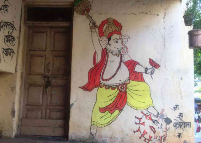 carona Mural - कोविड -19 को बड़ी कलाकारी से दर्शाया मुराल पैन्टेर्स ने शहर की दीवारों पर